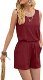 Colormagic Sleeveless Short Jumpsuits with Pockets